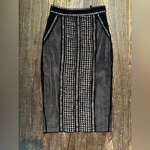 Bardot Black Lace Midi Pencil Skirt Extra Small